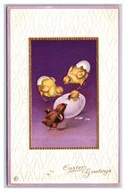 Fantasy Easter Greetings Baby Chicks Eggs Embossed DB Postcard H29 - £3.12 GBP