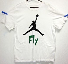Authentic Nike Air Jordan &quot;Fly&quot; Men&#39;s (Xl) White Vintage GRAPHIC-TEE Jumpman - $23.25