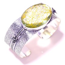 Golden Rutile Oval Gemstone Antique Design Jewelry Bangle Adjustable SA 161 - £10.17 GBP