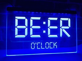 Beer O&#39;clock Illuminated Led Neon Sign, Home Decor Bar Art - $25.99+