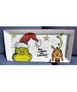 2023 Dr Seuss How the Grinch Stole Christmas &amp; Max Ceramic Serving Tray ... - £27.41 GBP