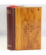 Holy Bible King James Version Olive Wood Cover Jerusalem Red Letter Pers... - $359.24 MXN