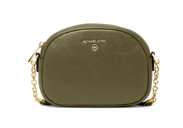 New Michael Kors Jet Set Charm Small Oval Camera Crossbody Pebble Leather Olive - £76.10 GBP