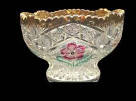 Antique INDIANA GLASS 4.75&quot; Bowl GAELIC Flashed Daisy - Circa 1908 - Single - $14.27