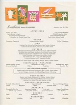 Matson Lines Breakfast and Luncheon Menus SS Monterey June 29, 1964 - £13.99 GBP