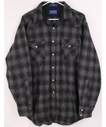 Pendleton Canyon Shirt Wool Mens Large Plaid Pearl Snap High Grade Weste... - $49.49