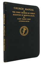Mary Baker Eddy Manual Of The Mother Church The First Church Of Christ Scientist - £101.37 GBP