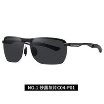 Aluminum Magnesium Sunglasses 6303 Men&#39;s Half Frame Reflective Lenses Photosensi - £12.15 GBP