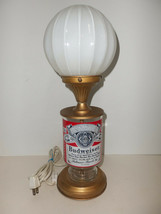 Vintage Breweriana 17&quot; Budweiser King of Beers Metal and Glass Table Lamp WORKS - £132.30 GBP