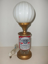 Vintage Breweriana 17&quot; Budweiser King of Beers Metal and Glass Table Lamp WORKS - $168.19