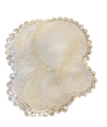 Vintage Handmade Doilies Round Crocheted Edges 2 Sizes Lot of 8 - $39.72 CAD