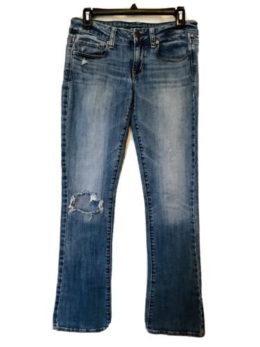 American Eagle Womens Size 6R Skinny Kick Distressed Stretch Sequin Pock... - $21.95