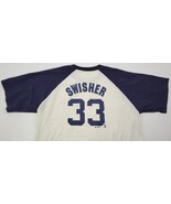 V) Majestic Nick Swisher Yankees Baseball White Blue T-Shirt Large - £11.86 GBP