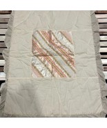 Vintage Pink White Ruffle Baby Bedding Crib Quilt Cottagecore Dainty Flo... - $26.92 CAD