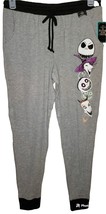 Disney Nightmare Before Christmas Women&#39;s Pajama Pants Jogger Gray XLarge - £26.51 GBP