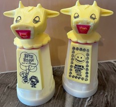 Set of 2 Vintage 1970s Whirley Industries Moo Cow Creamer &amp; Have A Happy... - $40.49