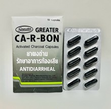 12 GREATER CA-R-BON 100% Natural Activated Pure Charcoal Capsules antidiarrhea - $39.95