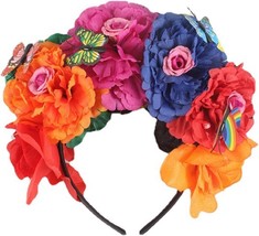 Mexican Flower Crowns Headband Headpiece for Halloween Festival Party - £28.58 GBP