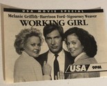 Working Girl Vintage Tv Print Ad Harrison Ford Sigourney Weaver Melanie TV1 - £4.65 GBP