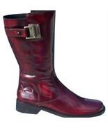 Donald Pliner Peace RED Polished Calf Boot Shoe Riding Boot New Couture ... - $270.80 CAD
