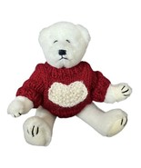 Ty Nicholas Attic Treasures Jointed Bear Plush Toy 1993 White 8” Heart S... - £13.38 GBP