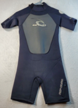 RIP CURL Wetsuit Youth Size 14 Navy Short Sleeve Mock Neck Logo Back Zipper - £17.51 GBP