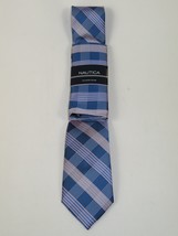 Men's  Nautica Tie and Hankie Set Woven Silky Feel #Nautica-4 Lavender Blue image 4