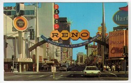 Postcard NV Reno Harolds Club Silver Dollar Vintage Street Sign Old Cars  - £10.95 GBP