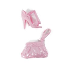 2010 Barbie Princess &amp; Prince Set Light Pink Heel Shoe Small Clutch Purse T7597 - £4.77 GBP