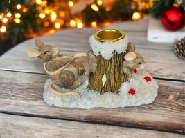 Silvestri Charming Tails Mouse in a Tree Hole Taper Candle Holder - £12.84 GBP