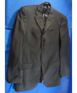 3 BUTTON DESIGNER DKNY CHARCOAL HEATHER GRAY PIN STRIPE SUIT JACKET 40L ... - €26,69 EUR