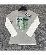 Notre Dame Fighting Irish Shirt Youth Large 14 Gray Adidas Long Sleeve N... - $418.20 MXN