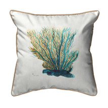 Betsy Drake Blue Coral Large Indoor Outdoor Pillow 18x18 - £36.98 GBP