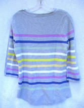 Talbots Cotton Rayon Multistripe Textured Knit Sweater Women&#39;s Size Medium - £18.76 GBP
