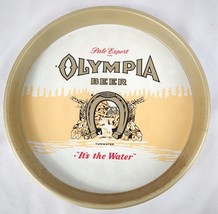 Vintage Olympia Beer Metal Serving Tray Good Luck It’s The Water 13&quot; - £63.80 GBP