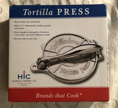 HIC Harold Import Co. 43172 Tortilla Press for 6-Inch Tortillas, Silver - £24.70 GBP