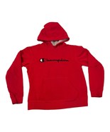 Champion Womens Pullover Hoodie Red Size Large Embroidered Spell Out Logo - £11.60 GBP