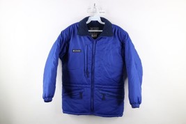 Vintage Columbia x LL Bean Womens Small Distressed Spell Out Puffer Jacket Blue - £41.89 GBP