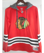 Reebok Woman&#39;s Chicago Blackhawks NHL Red Face Off Pullover Hoodie Hoody... - £13.70 GBP
