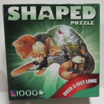 Sure-Lox 1000 Piece Three Feet Cat Shaped Jigsaw Puzzle - $9.89