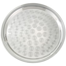 WINCO Round Stainless Steel Tray with Swirl Pattern, 12-Inch - £27.30 GBP
