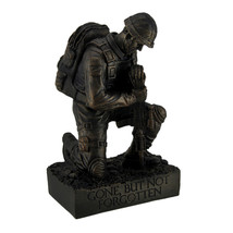 Zeckos Silent Salute Kneeling Military Soldier with Rifle In Ground Statue - £29.16 GBP
