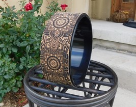Cork Yoga Wheel by Yoga Design Lab (12.6 diameter), mandala black, New - $44.55