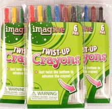 3 Packs of 6 Twist-Up Crayons by Bendon Never Need Sharpened! - £5.34 GBP