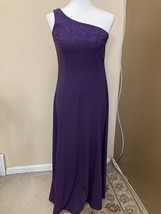 Aubergine Embroidered One Shoulder Gown Princess Seam Sz 6 Together - £46.39 GBP