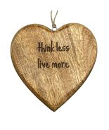 Thirty-One Gifts Wooden Heart Ornament Think Less Live More Plaque Natur... - €8,31 EUR