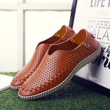 Summer Causal Shoes Men Loafers Genuine Leather Moccasins Men - £55.35 GBP