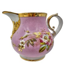 Vintage Creamer 6 x 4 Pink With Flowers Gold Trim - £14.04 GBP