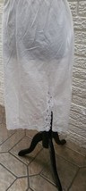 Vintage Barbizon White Cotton Half Slip With Lace &amp; Embroid 36 Long Usa - £10.97 GBP
