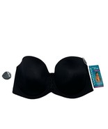 Vanity Fair Bra Womens 38DD Black Beauty Back Smoothing Strapless Underwire - $19.39